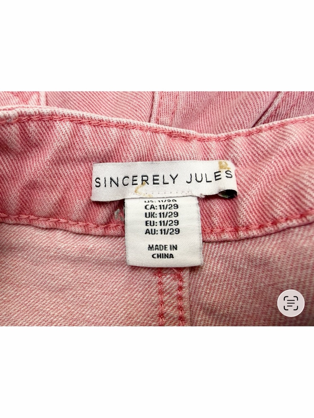 Sincerely Jules Pink Distressed Jean Shirts Size 11/29 - Picture 4 of 5